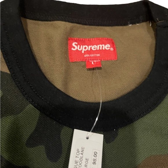 COPY - Supreme Men’s Large Camo Tape Stripe L/S Pique Top NWT FW17 - Picture 3 of 6